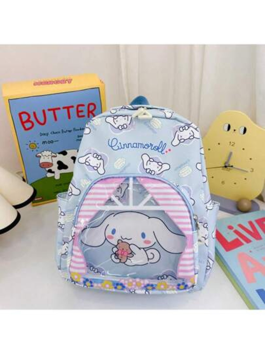 Sanrio Large Capacity Backpack Culomi Cinnamon Dog Melody Three Styles The Bag Transparent Design Easier To See The Items Better Looking