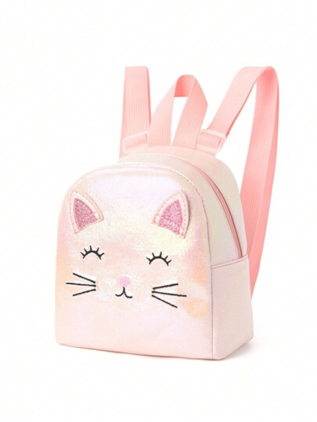 1pc Children Girl Mini Cute Cat Embroidered Backpack Classic Backpack Is Suitable For Little Girl Kindergarten Elementary School Students Daily Use Outdoor Travel Festival Gifts