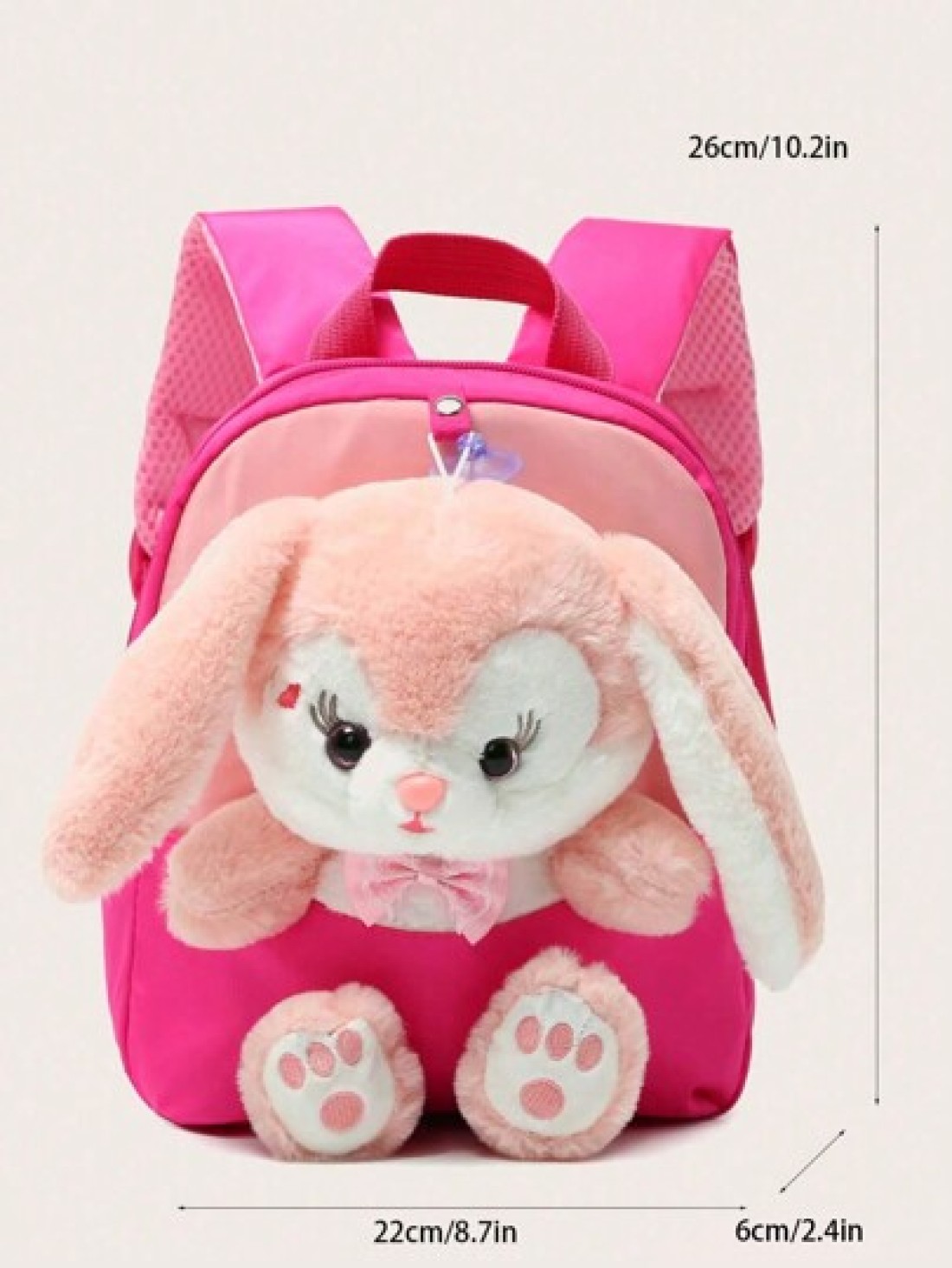 Children s Waterproof Cartoon Rabbit Decorated Backpack
