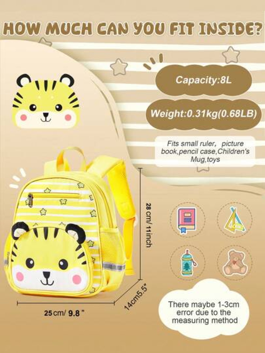 Children Backpack School Backpack Bookbag Schoolbag Kids Backpacks Kindergarten Backpacks Animal School Backpack With Adjustable Shoulder Strap Waterproof Travel Backpacks Daypack For For Commute Scho