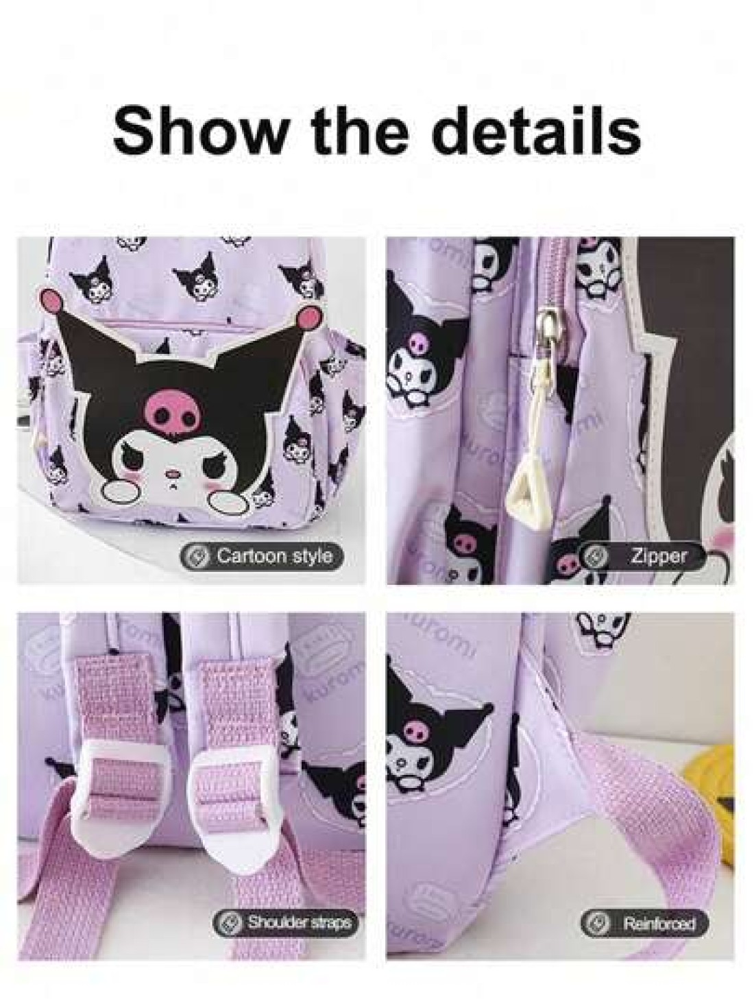 Sanrio Kawaii Backpack Anime Cartoon Figure Outdoor Travel Storage Bag Cute Shoulder Bag There May Be Slight Differences In Design And Color Between Different Batches Some Parts May Be Random Bag Cinn