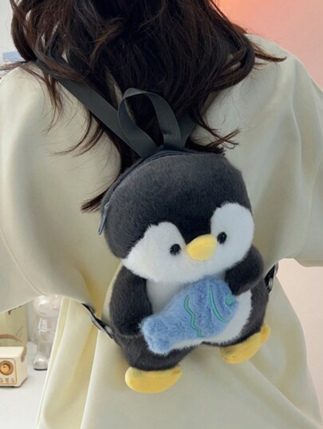 Children s Cute Cartoon Penguin Shape Plush Backpack Novelty Back To School Bookbag For Primary And Secondary School Students Lightweight Casual Travel Vacation Storage Backpacks Autumn And Winter New