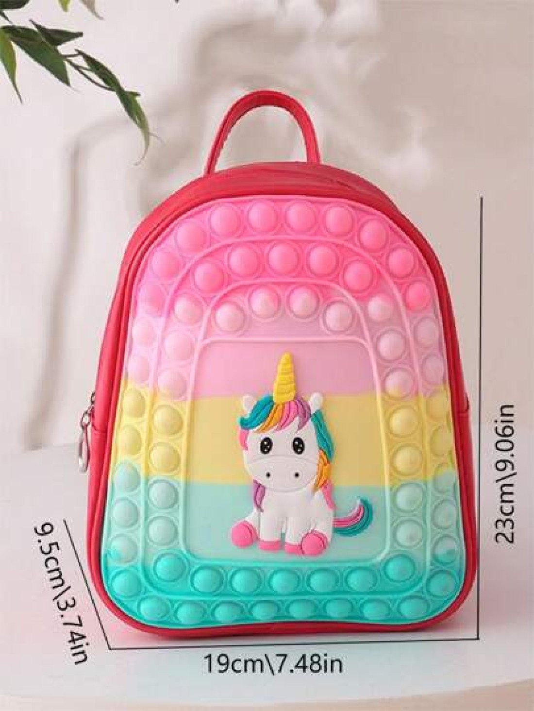 New Cute Unicorn Silicone Backpack Stress Relief Pink Schoolbag