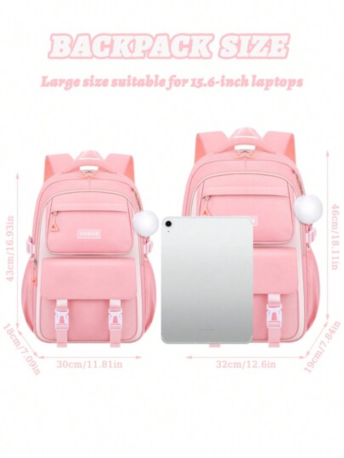 1pc Large Capacity Purple Pink Girl s Backpack Ideal For School Outdoor Trips Lightweight Comfortable Multi Purpose With Pendant Perfect Birthday Gift For Girls Must Have For Back To School