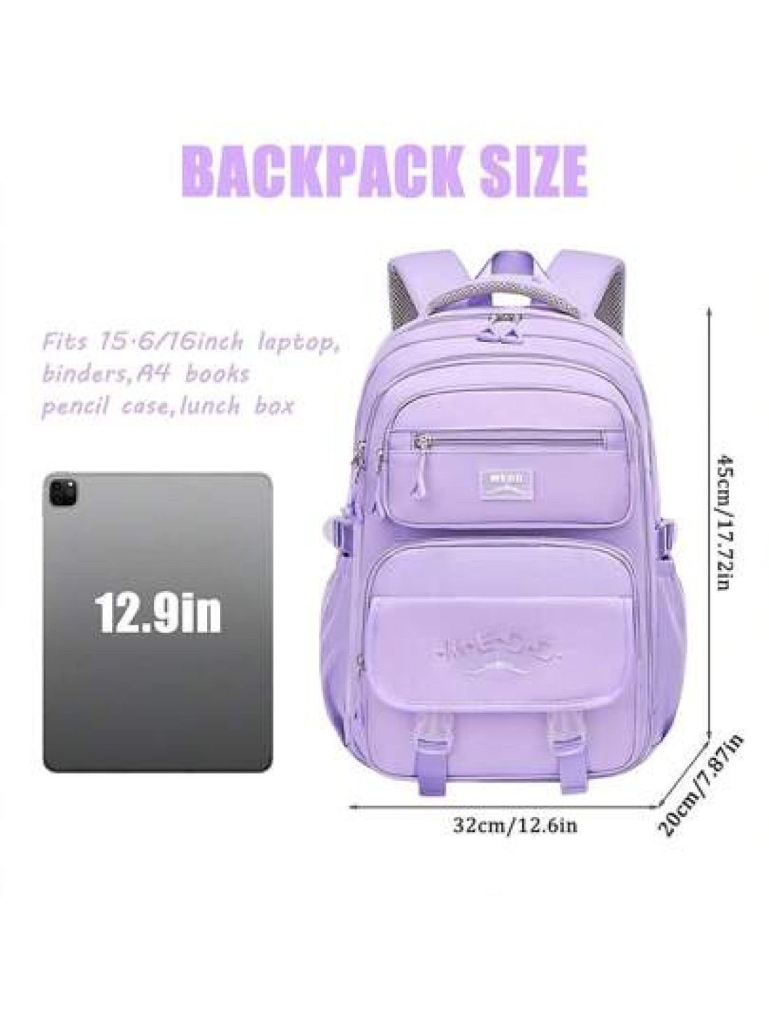 1pc Large Capacity Girls Backpack Casual Fashion Backpack 15 6 Inch Laptop Backpack School Bag With Luggage Strap Outdoor Traveling Bag Suitable For Teenage Girls School And Travel