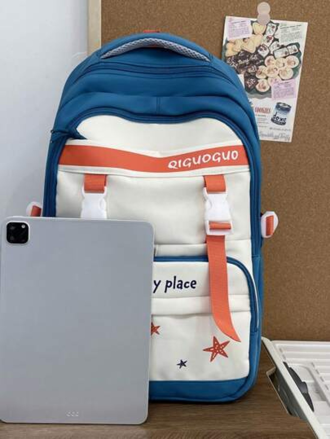 1pc New Fashion Versatile High Quality Contrast Color Student Backpack Large Capacity Water Resistant Suitable For Commute And Outdoor Use