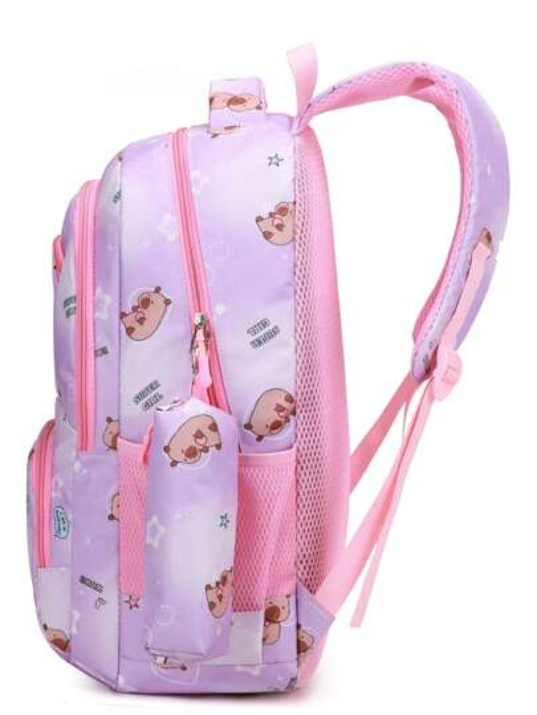 Capybara Student Backpack For Middle School And High School Girls With Camouflage Print Large Capacity Leisure Double Shoulder Bag For Primary School Students