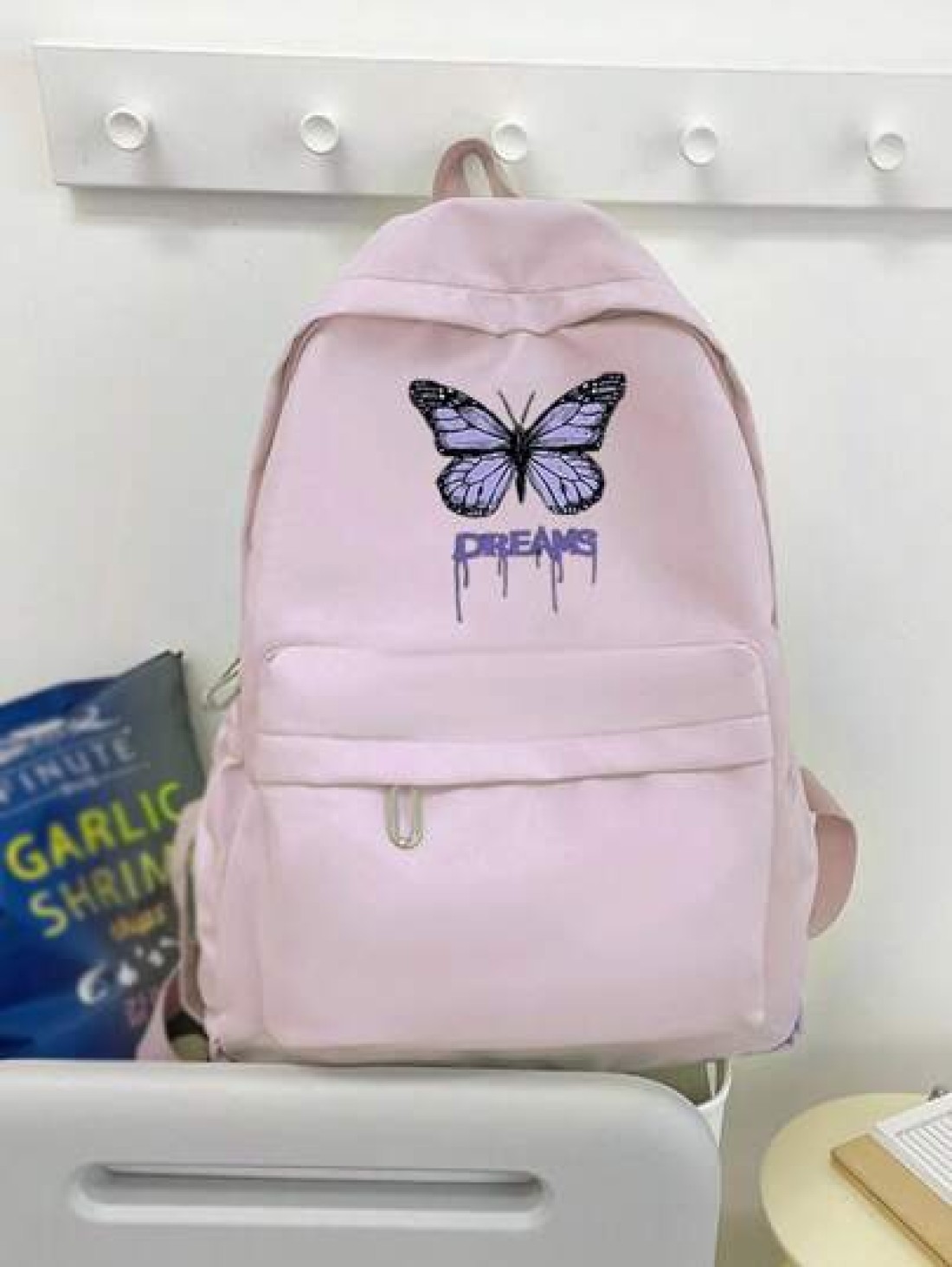 1pc Back To School Backpack Fresh And Sweet Butterfly Pattern Backpack Lightweight And Large Capacity Backpack Suitable For Daily Schooling Very Suitable For Campus Class Photoshoot Birthday Gift For