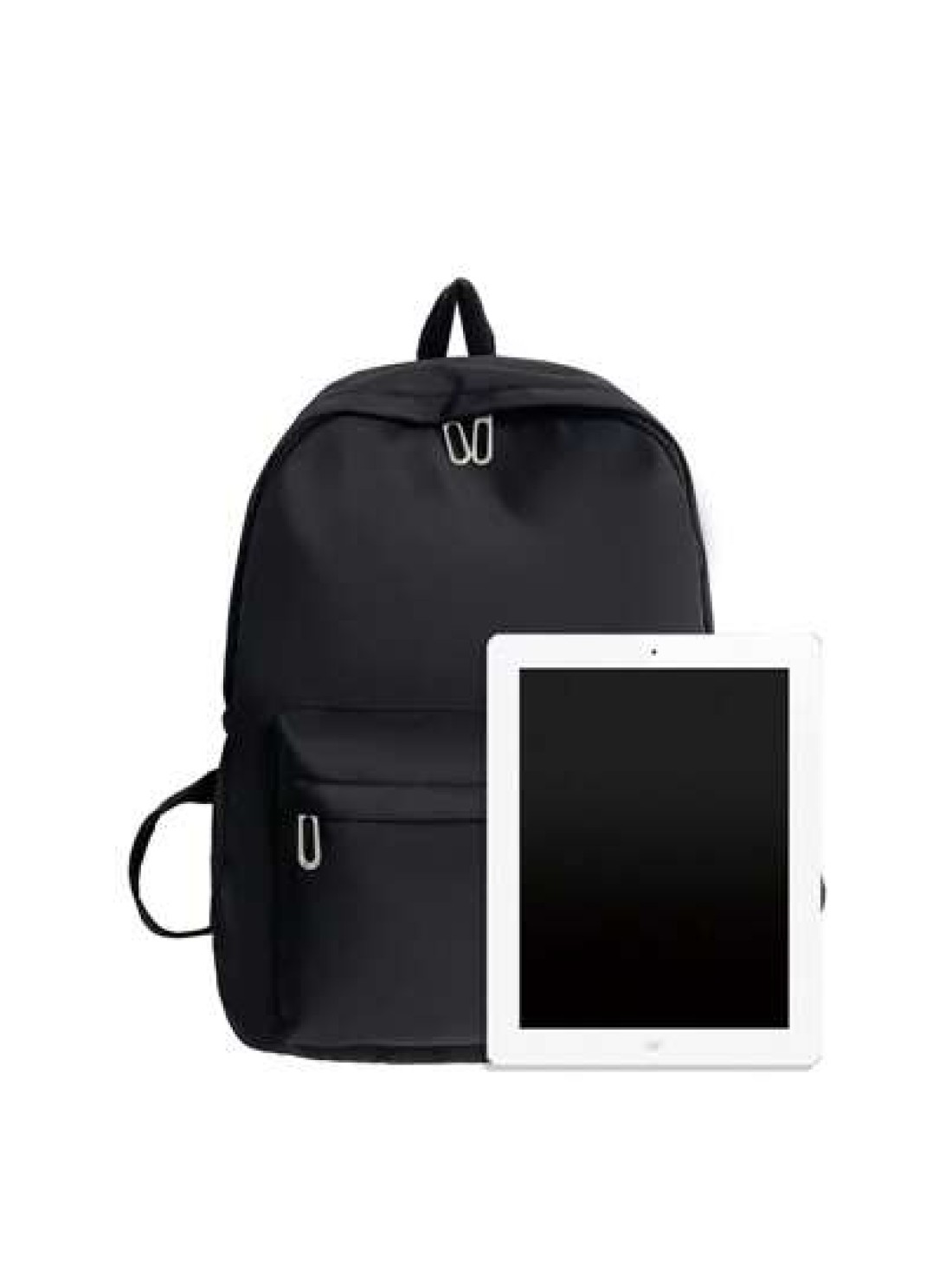 1 Pc Back To School Causal Preppy School Bag Durable Nylon Spacious Multiple Pockets High Capacity With Laptop Compartment Zipper Backpack Purse Solid Color School Backpack Lightweight Bookbags Portab