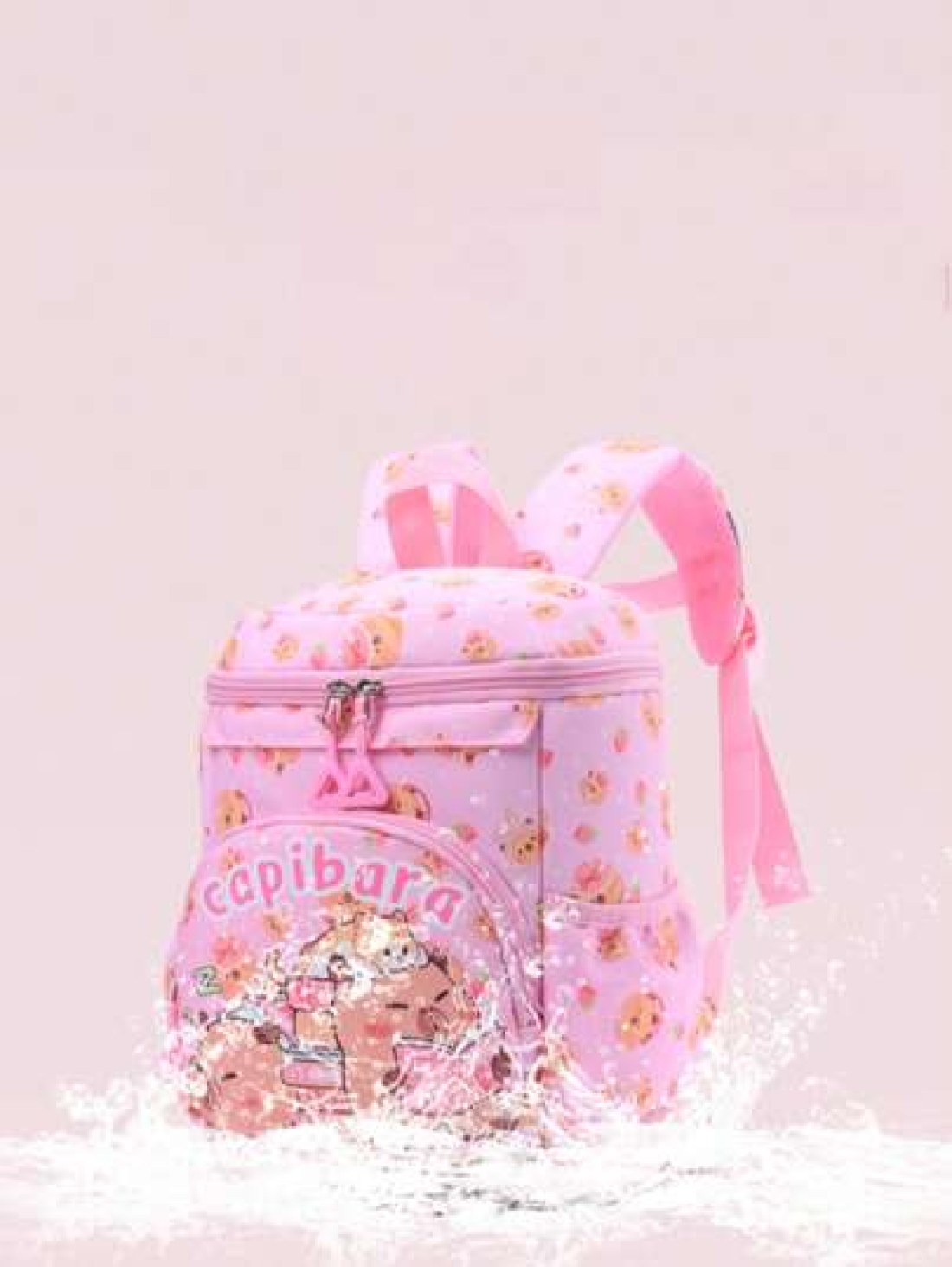 1pc Zipper Opening And Closing Stylish Cartoon Style Capybara Small Backpack Suitable For Height Of About 94 110cm Suitable For Any Occasion Lightweight Travel Backpack Comfortable And Adjustable Shou