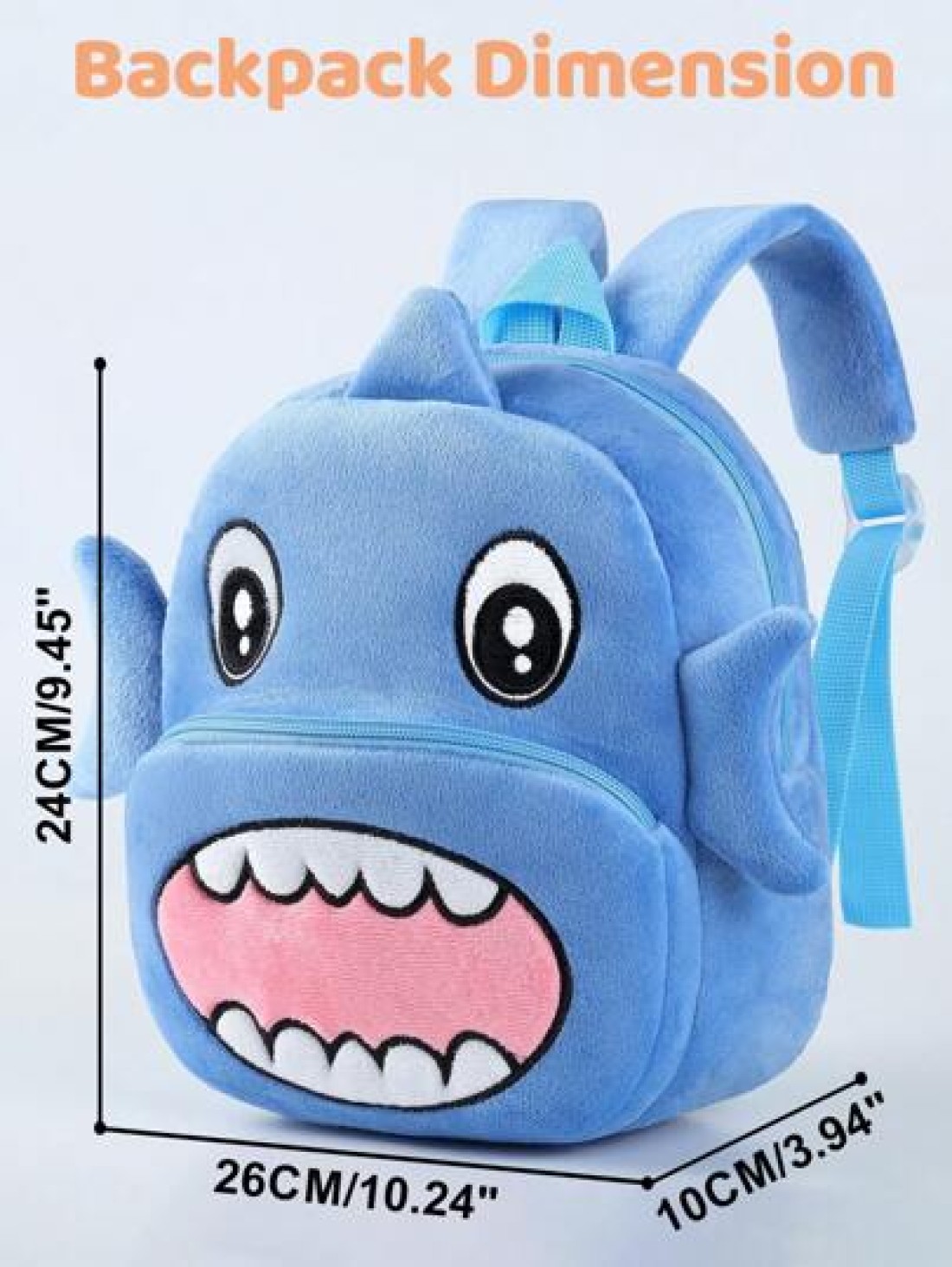 MICHLEY MICHLEY 1pc Boys And Girls Elephant Closure Backpack Penguin Shark Cartoon Cute Plush Double Head Zipper Closure Backpack Student Study Supplies For Travel Outdoor Vacation Camping Holiday Gif