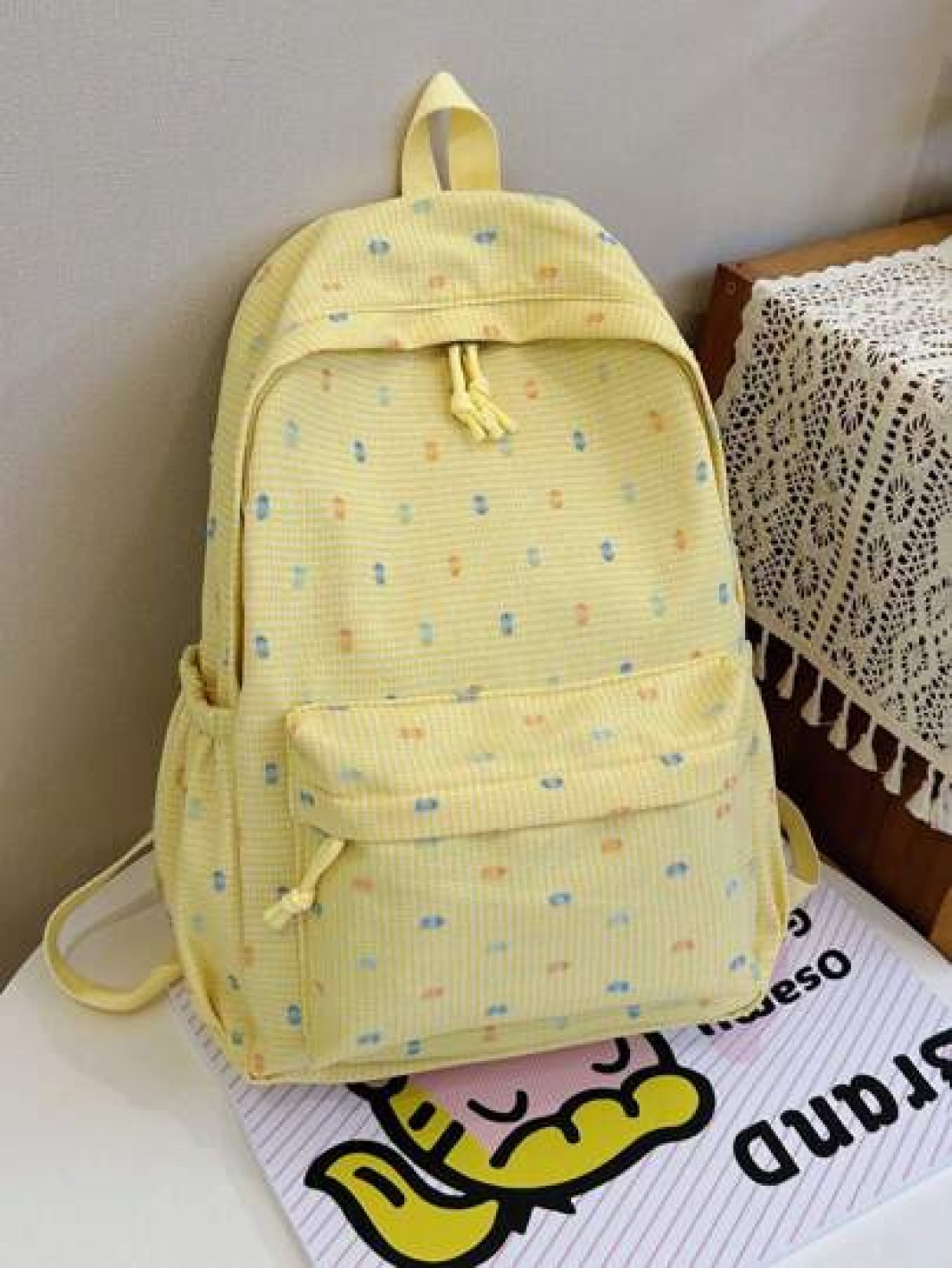 1pc Back To School Backpack Stylish Casual Backpack Fresh And Sweet Large Capacity Backpack Suitable For Daily School Very Suitable For Campus Class Photo Taking Birthday Gifts Suitable For Daily Shop