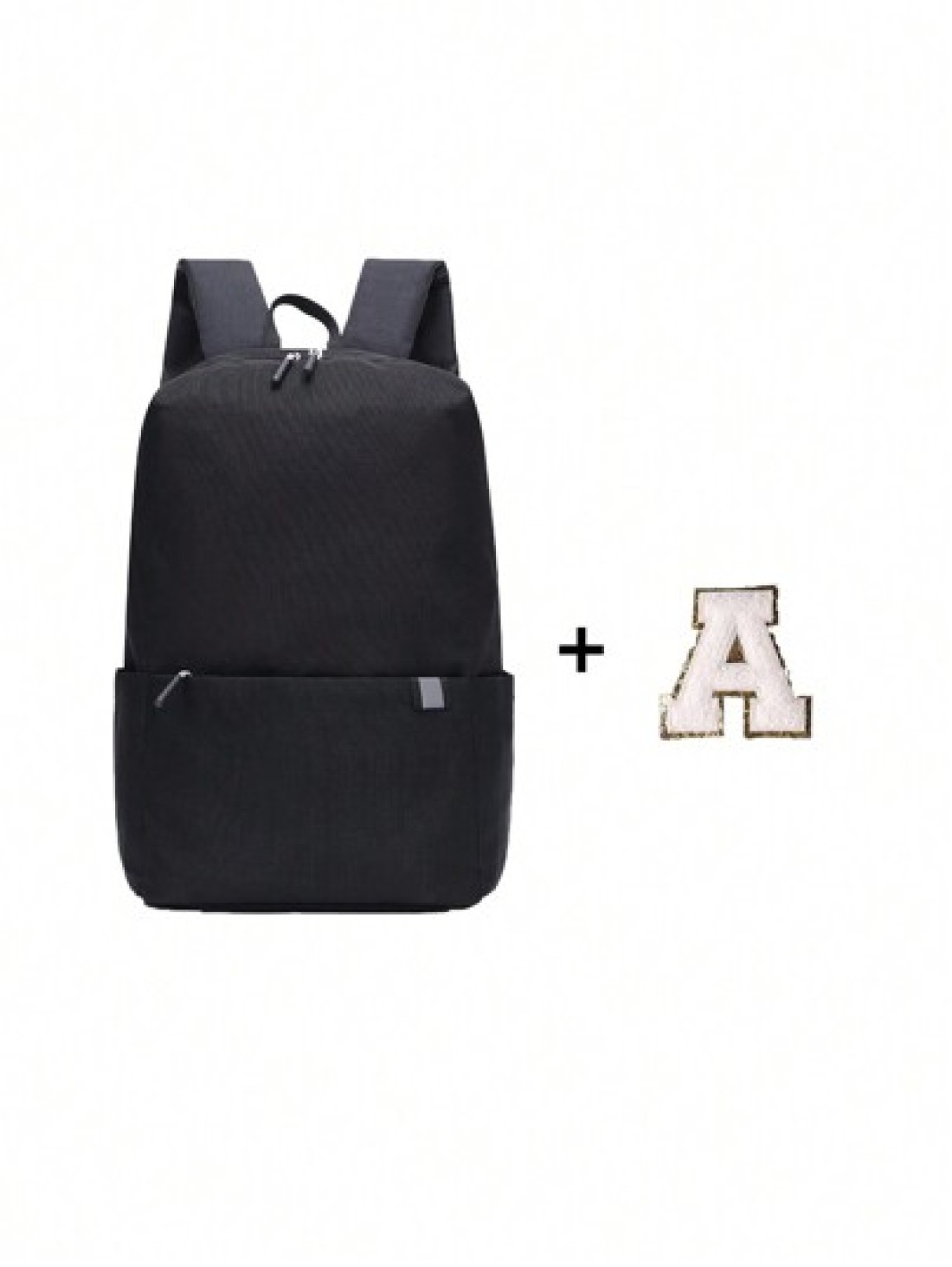 1pc Back To School Backpack Fashionable And Casual Large Capacity A Simple Solid Color Capacity Backpack For All Seasons DIY 26 Letter Flower Backpacks With Nylon Zipper Closure Suitable Daily Travel