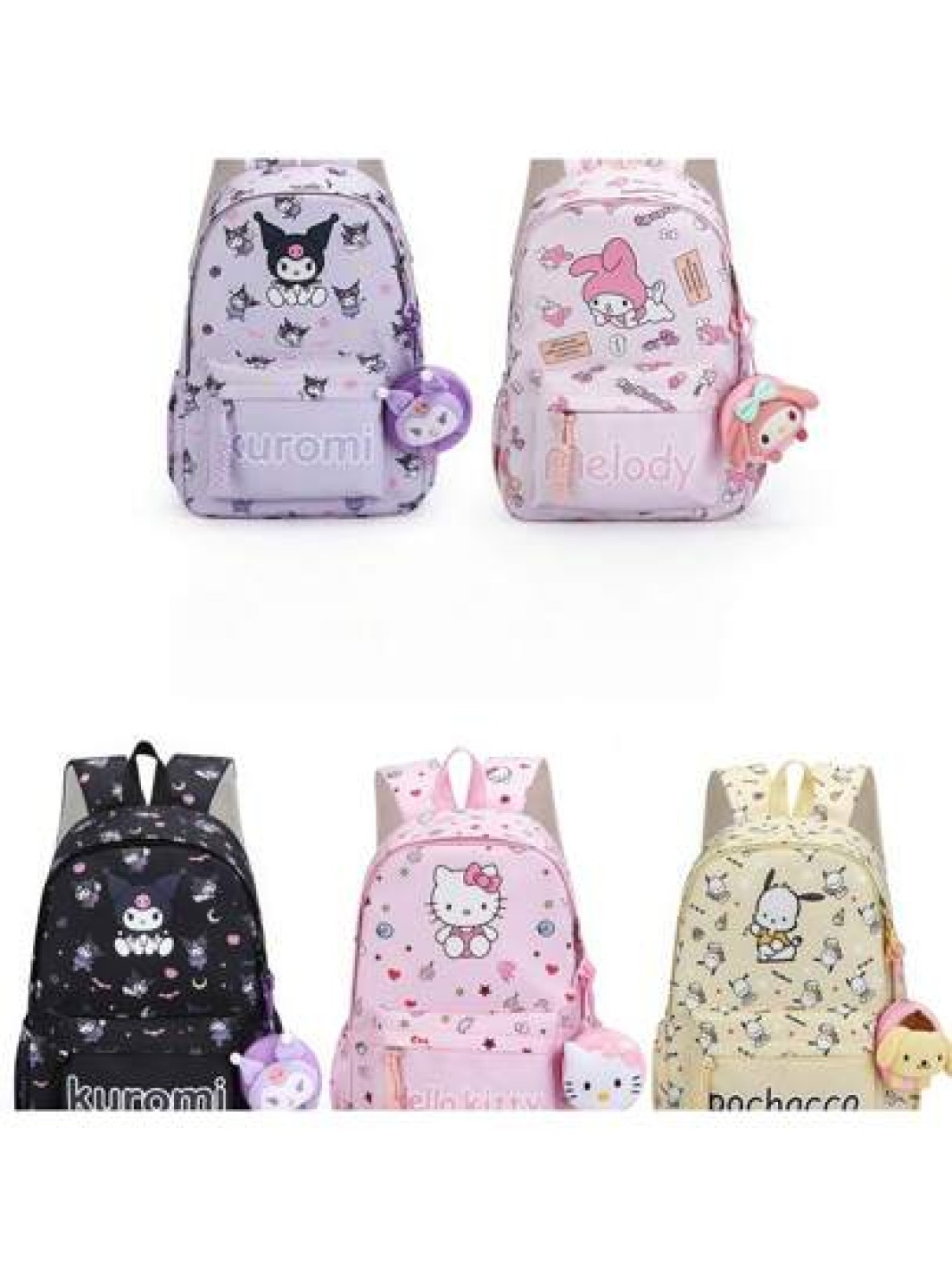 Sanrio 1pc Hello Kitty Kuromi Cinnamoroll My Melody Cartoon Backpack Cute Daily Bag Cat Cartoon Anime Storage Bag Women Casual Travel Commuting Backpack Makeup Bag Holiday Organizer Large Capacity Cos