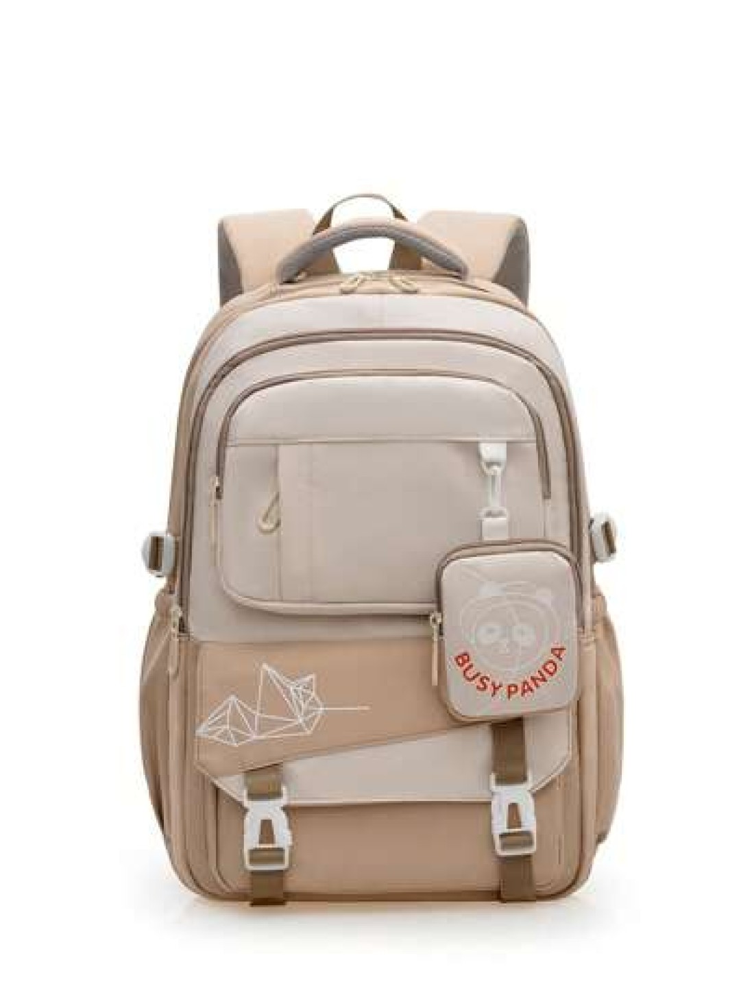 Cartoon Print Backpack For Female High School College Students Travel Bag Weight Reducing