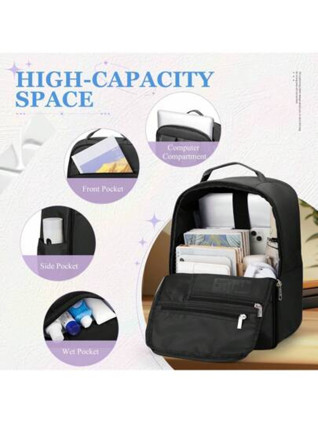 Large Travel Backpack Boy And Girl Business Laptop Backpack Cabin Bag 40x20x25 Carry On Backpack Airline Approved Waterproof Backpack Multi Functional Independent Computer Layer Middle School Students