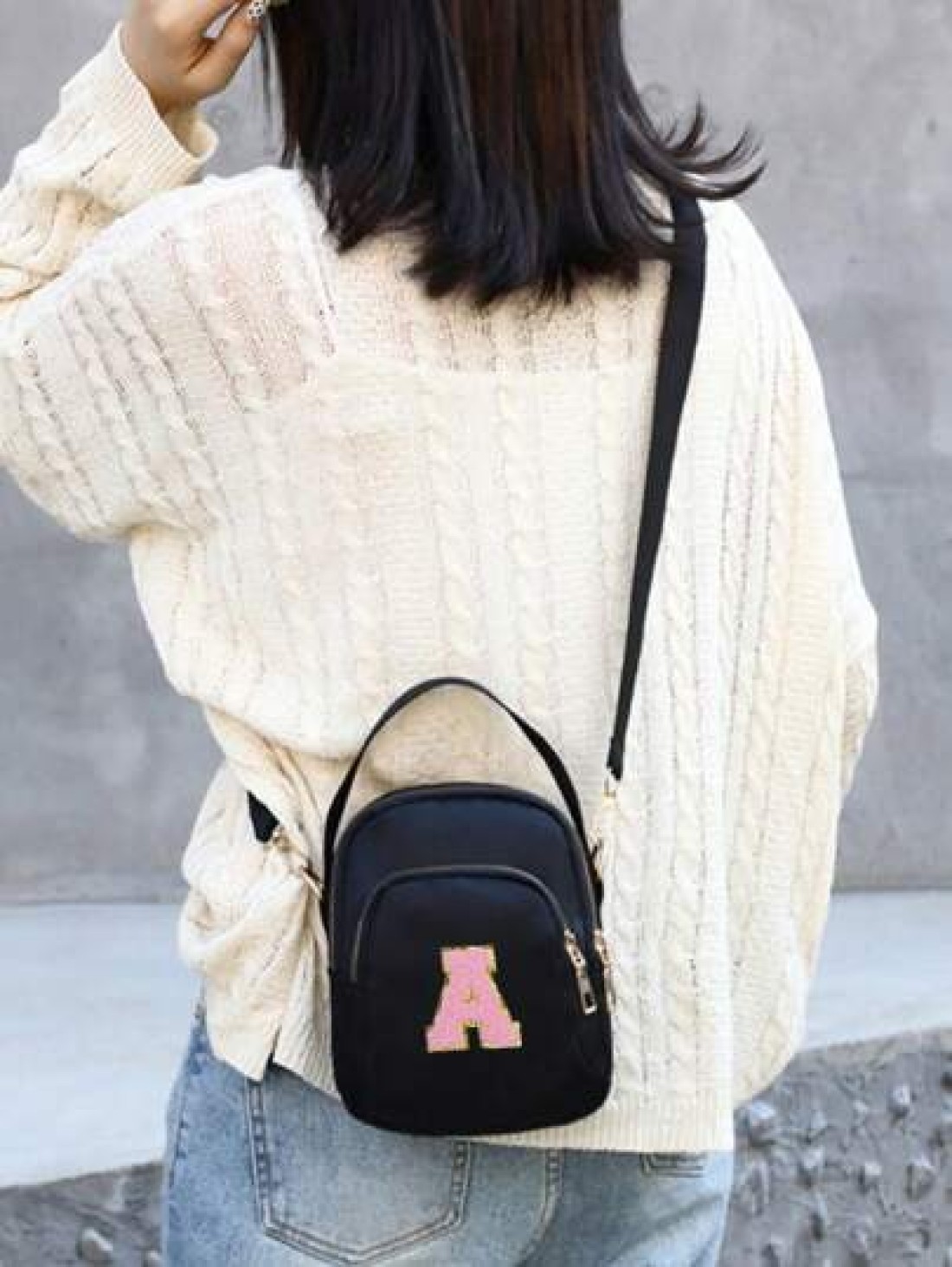 1pc Mini Messenger Bag Casual And Fashionable Multifunctional Zippered One Shoulder Messenger Bag 26 Letter Flower Bags Multifunctional Stone Pattern One Shoulder Messenger Handbag Lightweight Suitabl