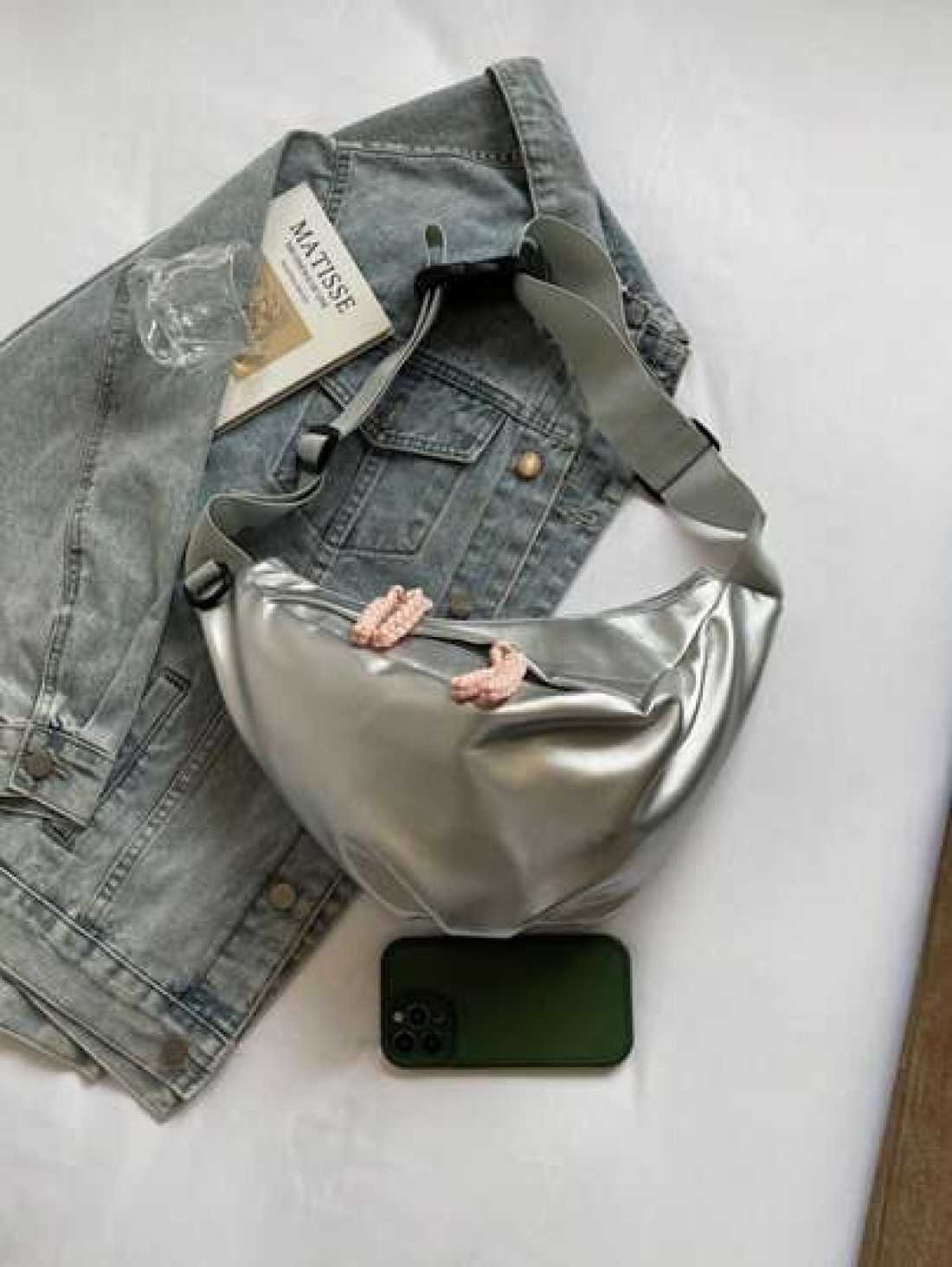 1pc New Fashion Versatile High End Solid Color Shoulder Bag Simple Large Capacity Outdoor Commute Crossbody Bag
