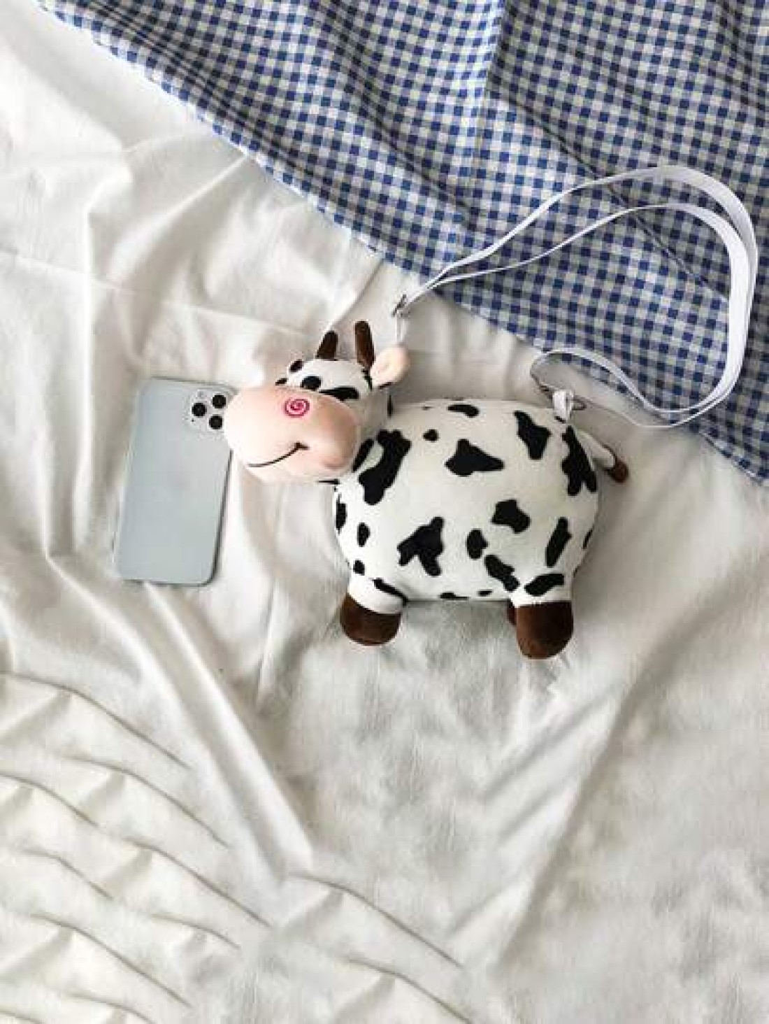 Women s Cow Shaped Oblique Shoulder Bag Asymmetric Design