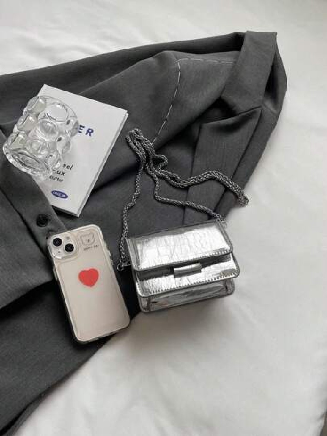 Pu Material Solid Color Metallic Mini Kids Crossbody Bag With Chain Strap