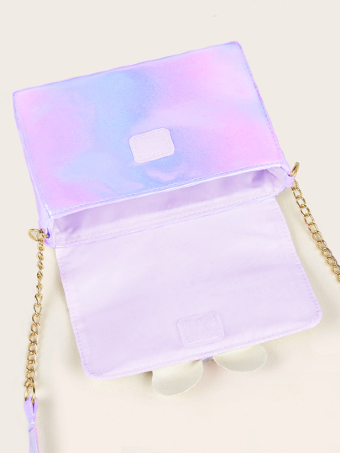 Metallic Glossy Funky Style Shoulder Bag With Butterfly Detailing