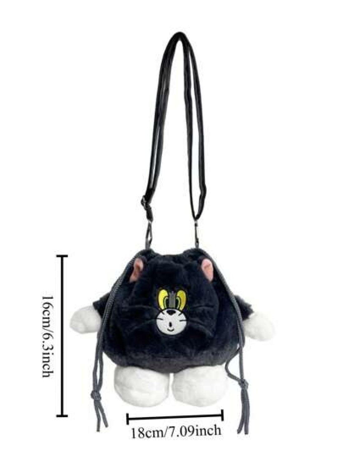 TOM AND JERRY TOM AND JERRY Shoulder Bag Cat And Mouse Bucket Bag Tom Cat Crossbody Hand Tied Drawstring Bag Bucket Bag
