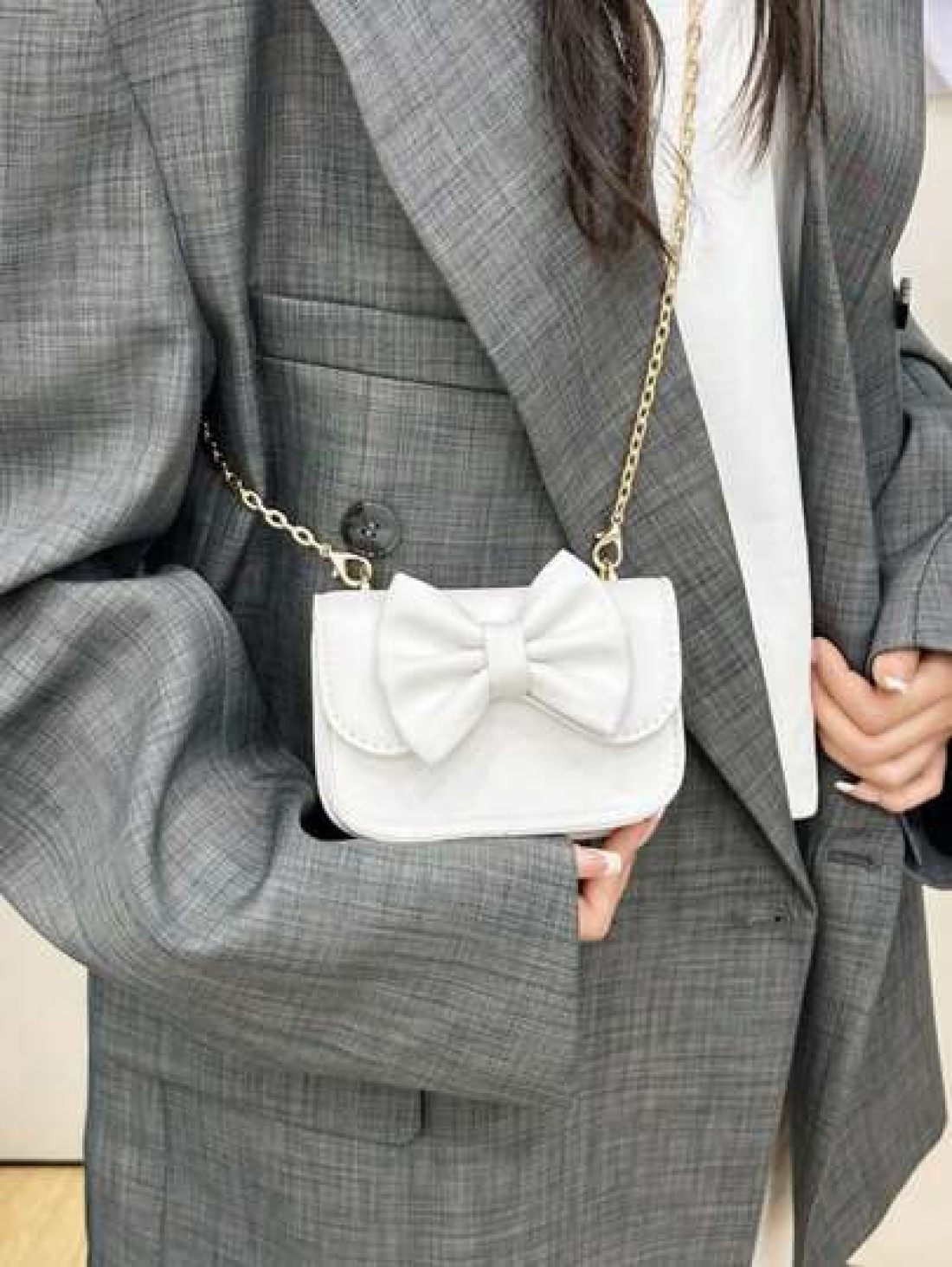 Unique Design Bow Girl Cute Stylish Minimalist Shoulder Diagonal Crossbody Bag