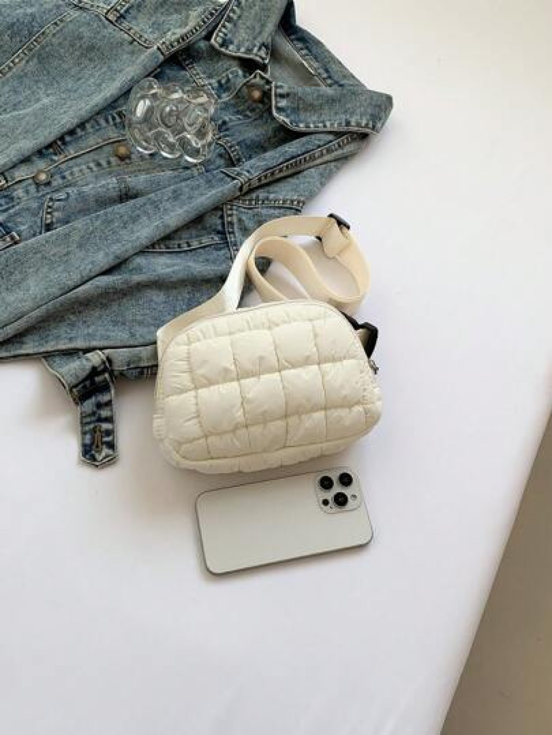 1pc Girls Plaid Stitching Thread Shoulder Bag Zip Closure Crossbody Sport Backpack Suitable For Daily Use