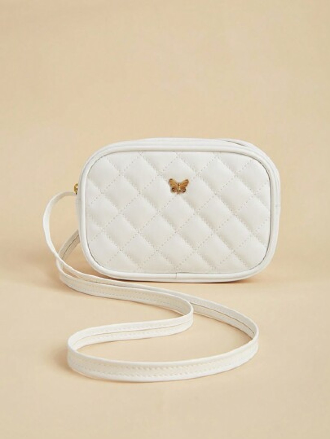 1pc Girls Metal Bowknot Diamond Grid Stitching Simple Versatile Lightweight Shoulder Crossbody Bag