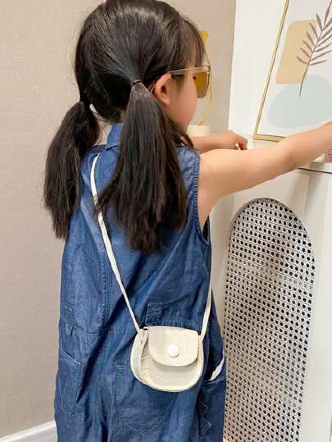1pc Fashion Kids Children PU Leather Shoulder Bag Lovely Baby Girls Mini Chain Coin Purse Cute Princess Crossbody Bags Small Wallet