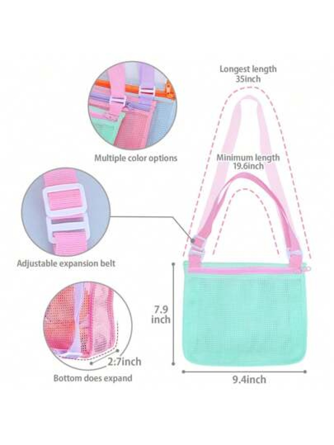 1pc Mesh Beach Bag Kids Shell Storage Bag Beach Shell Bag For Boys And Girls Swimming Accessories Suitable For 3 12 Years Old Children The Bag Runs Small Suitable For 2 12 Years Old Kids