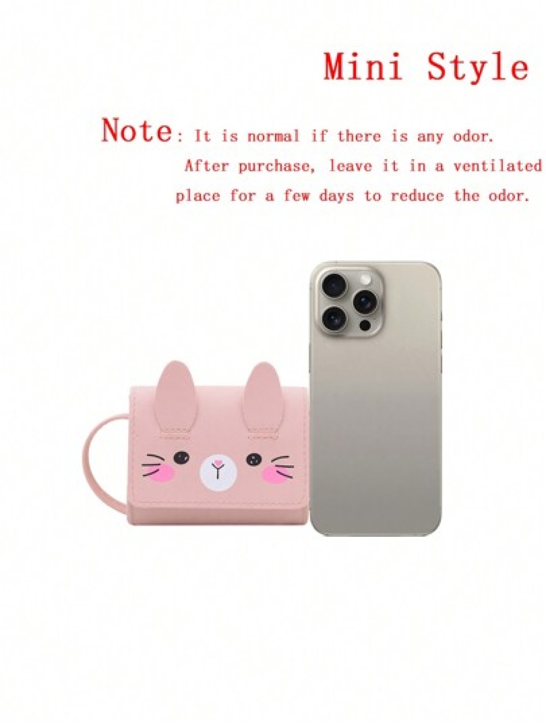 1pc Pu Magnet Closure Fashion Cartoon Bunny Three Dimensional Ears Shoulder Messenger Bag Cute Mini Coin Purse For Girls Suitable For A Variety Of Occasions Comfortable Shoulder Straps Versatile And N