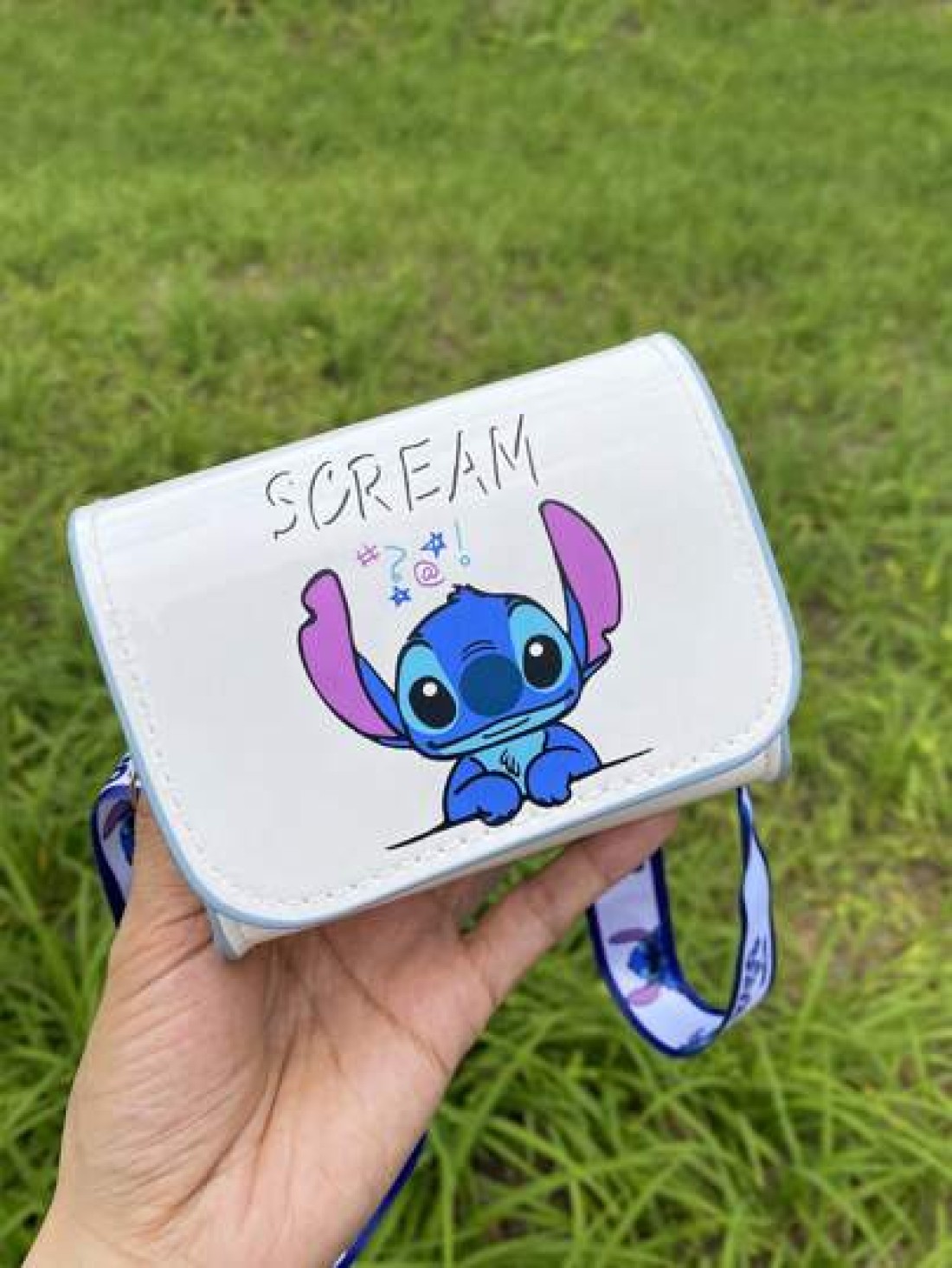 Disney 1pc Disney Stitch Cartoon Fashion Kids One Shoulder Crossbody Snack Bag Cute Stylish For Girls