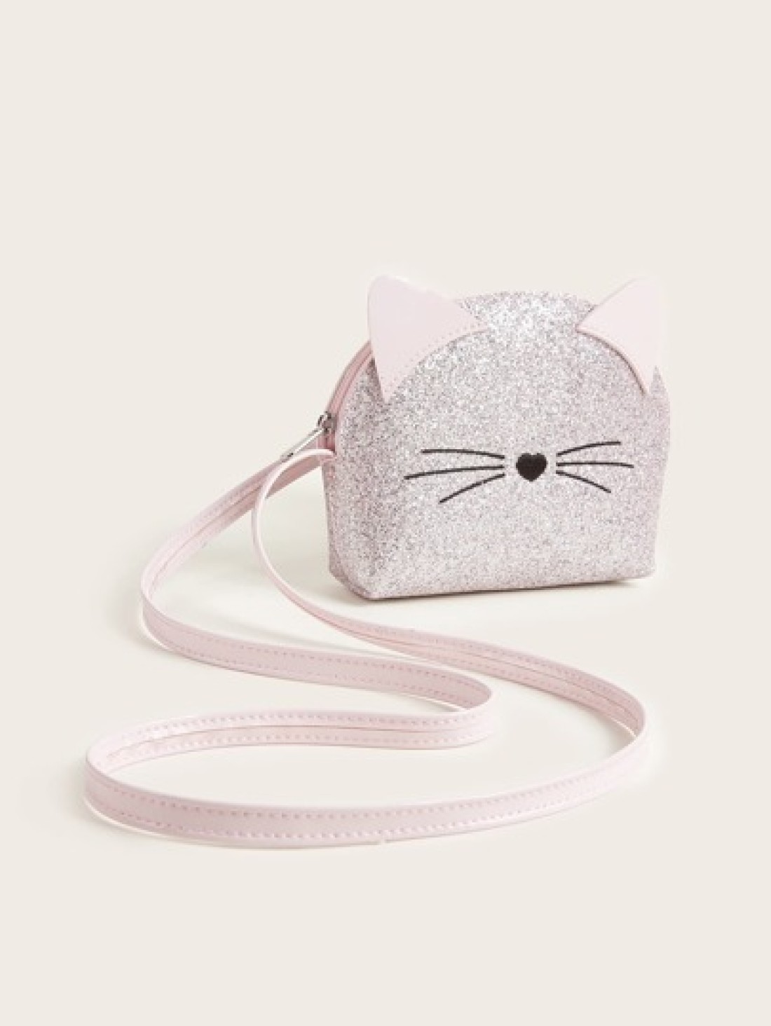 One Piece Girls Kitten Light Pink Gretel Half Circle Cute Mini Crossbody Bag Gift For Daily Use