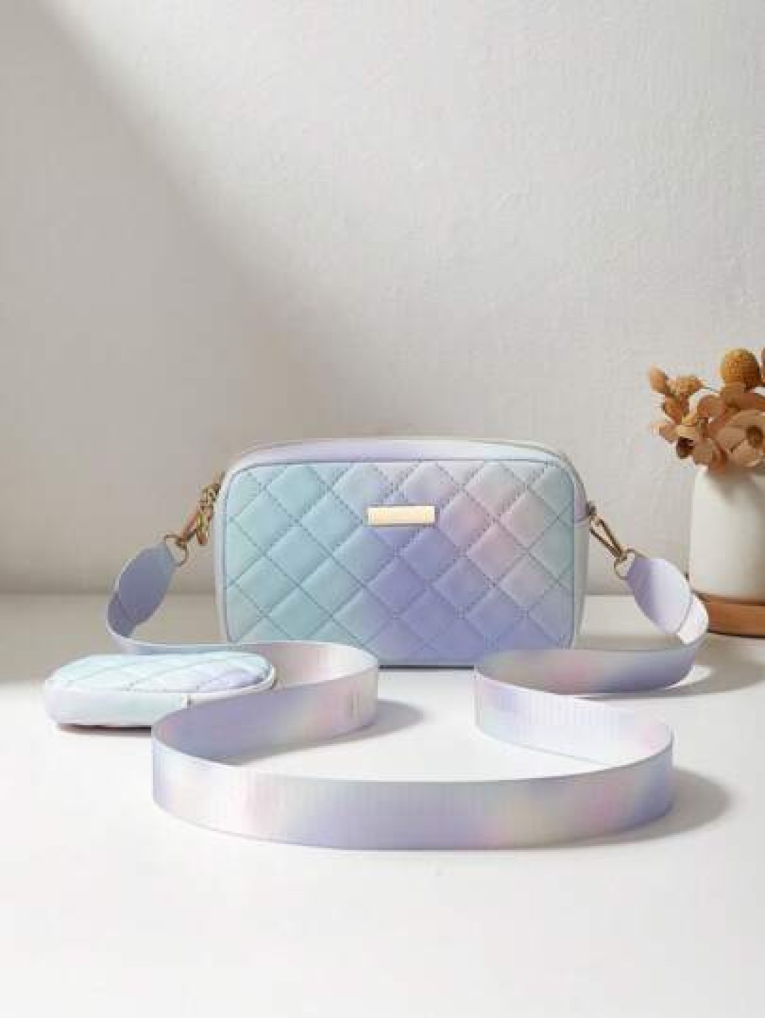 1pc Girl s Mini Wavy Pattern Embossed Letter Bag Mobile Phone Bag Coin Purse