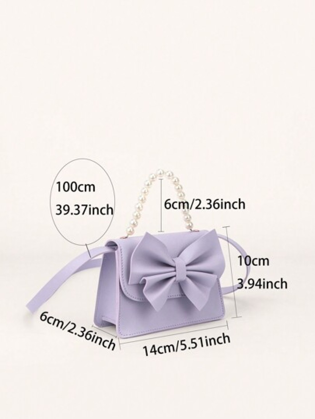 1pc Girls Lovely Mini Dual Fabric Bow Knot Handbag Crossbody Bag For Everyday Outfits