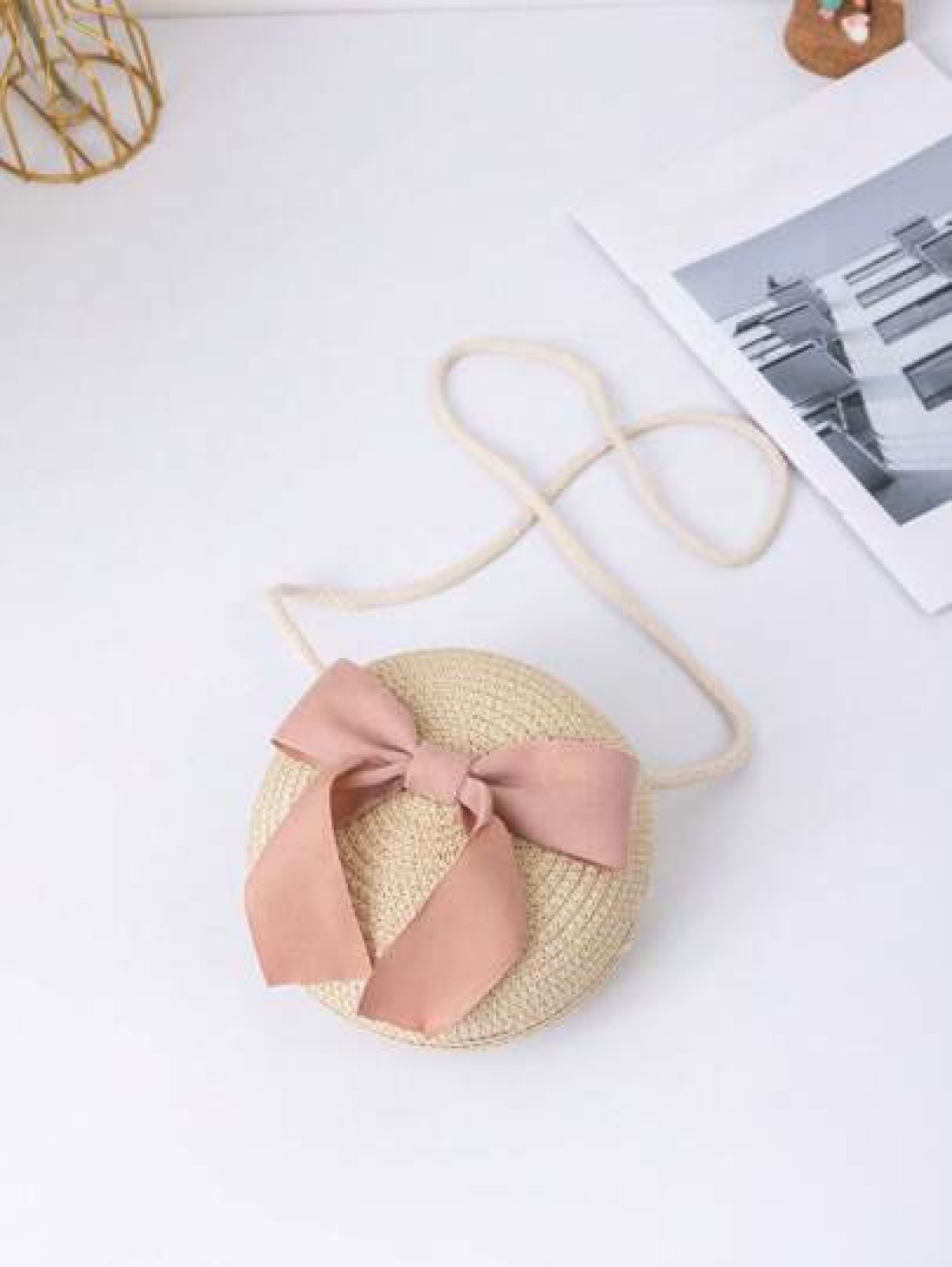 Children s Woven Straw Crossbody Bag For Beach