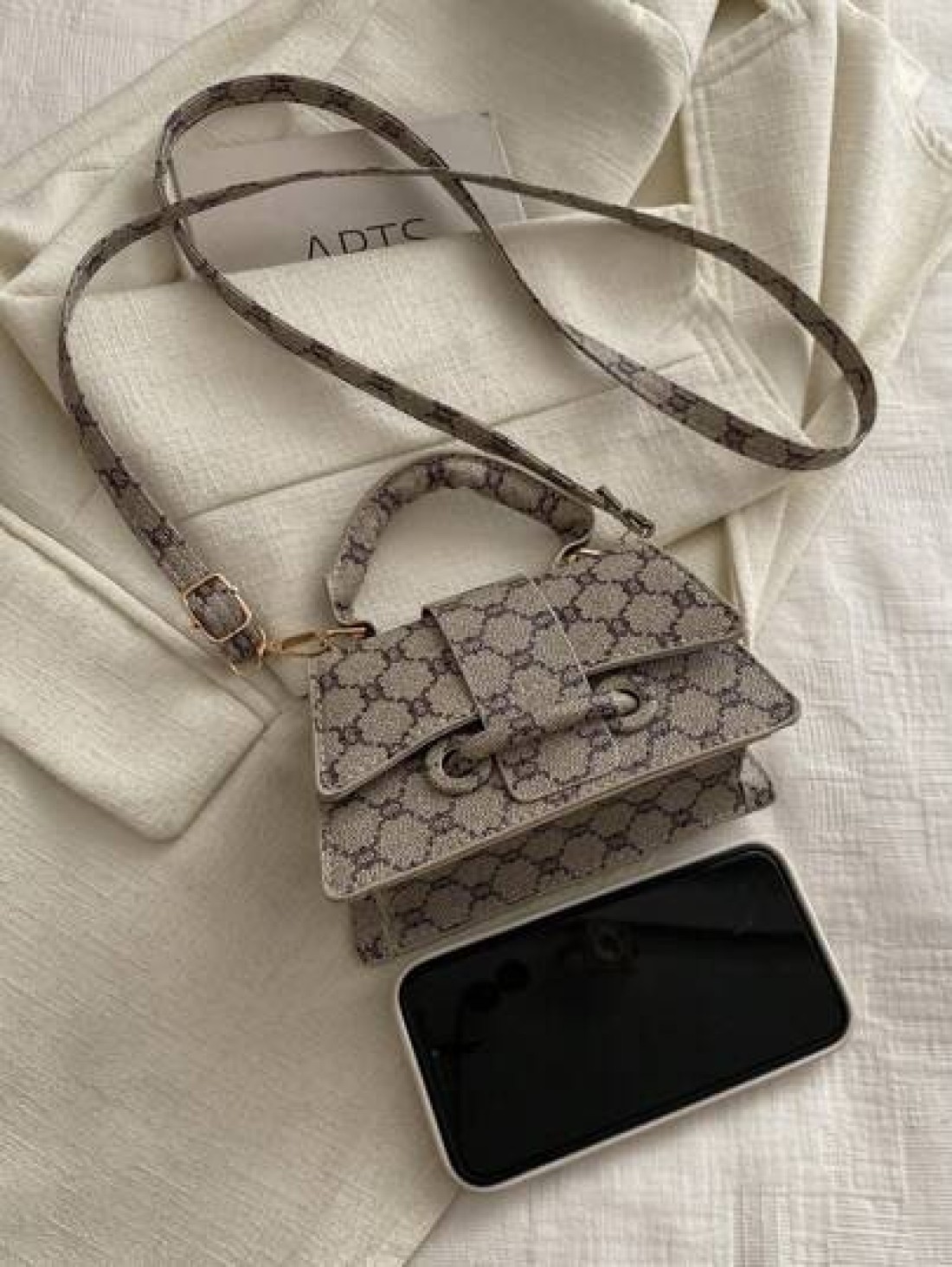 Small And Uncommon Crossbody Bag With Material Simple Style Solid Color Polka Dot Pattern And Chic Design Ideal For Spring Outings As A Handbag