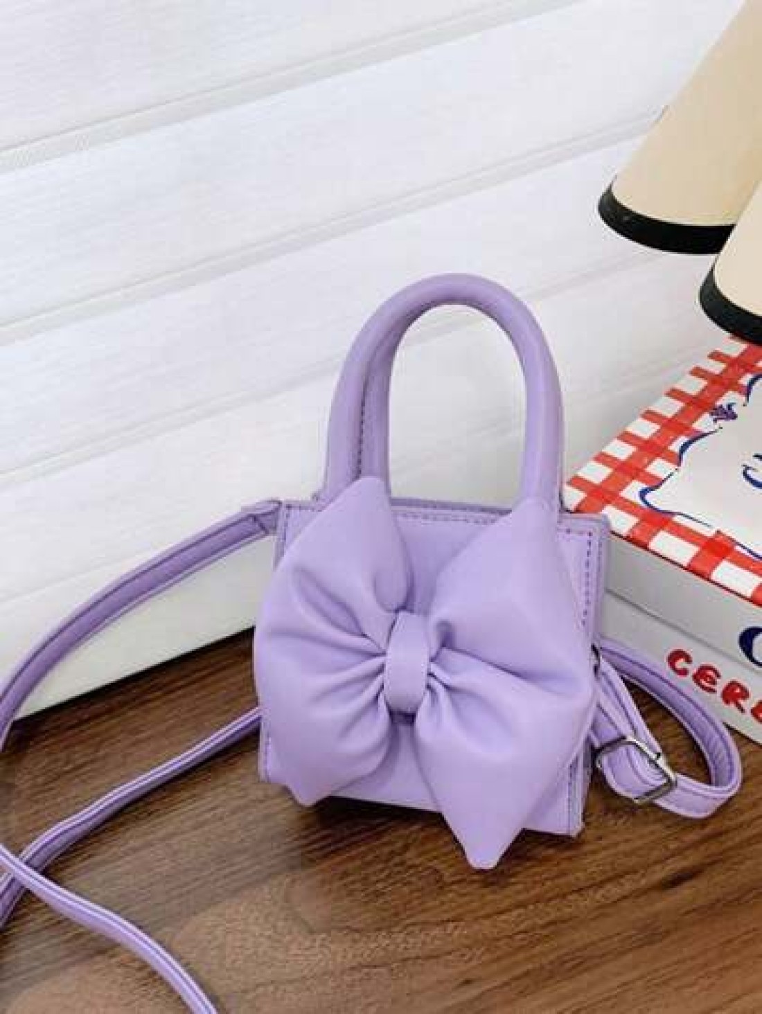 1pc Mini Pu Magnet Closure Fashion Sweet Western Bow Handbag Niche Design Out To Play Shoulder Messenger Bag Korean Highly Attractive Bag Adjustable Shoulder Strap Suitable For Going Out School Commut