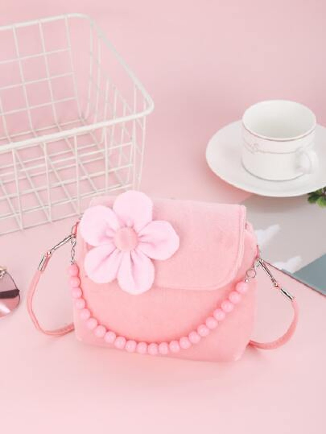 Girls Floral Decor Satchel Bag