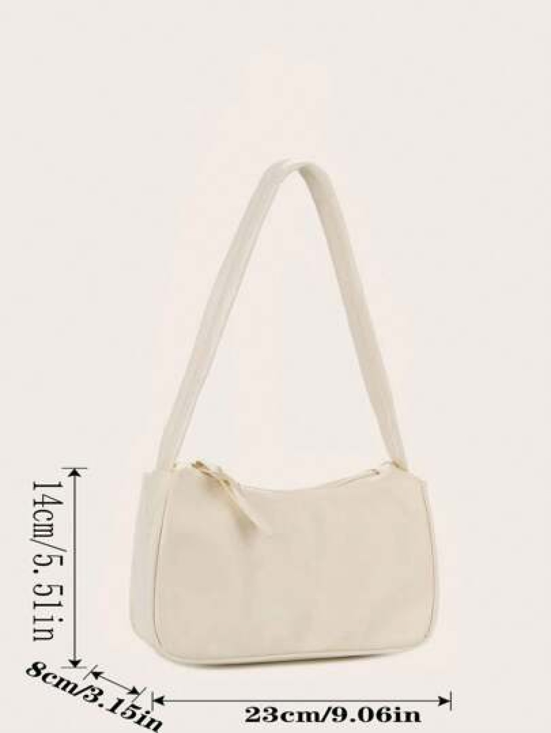 1pc Simple And Stylish Solid Color PU Shoulder Bag