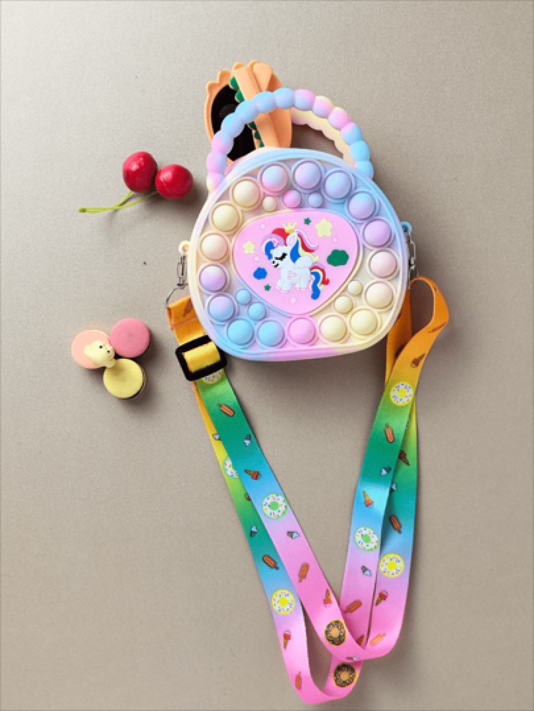 Love Design Handbag Silicone Crossbody Bag Unicorn Girl Wallet Anti Stress Waterproof Durable Small Pouch