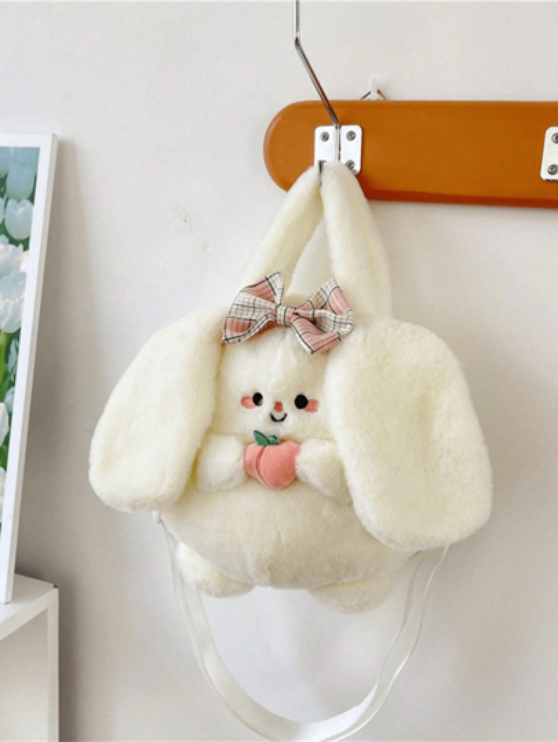Cute Fruit Doll Tote Bag Cartoon Crossbody Bag Cartoon Cute Tote Bag Fluffy Faux Fur Shoulder Purse Small Shoulder Bag Crossbody Bag