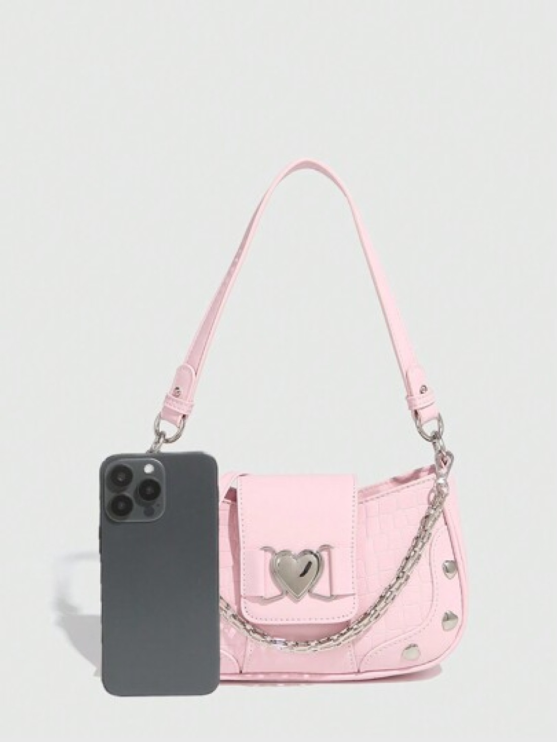 Fashion Y2k Style Women Shoulder Bag With Three Straps Water Resistant Handheld Or Cross Body PU Leather Bag Casual Love Shaped Bag For Various Occasions Including Females Girls Students Young Profess