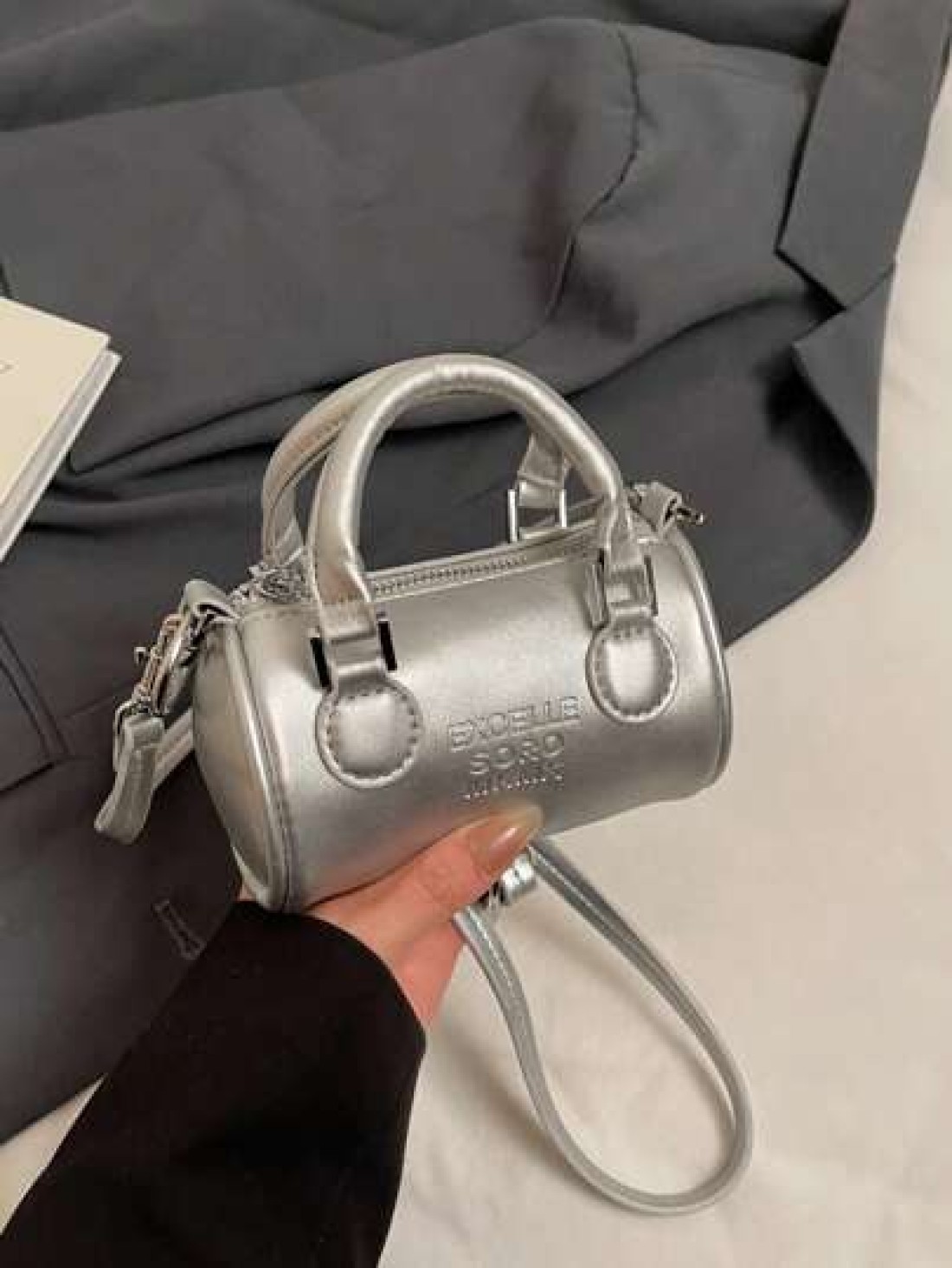 Girls Letter Print Mini Pillow Handbag Shoulder Messenger Bag