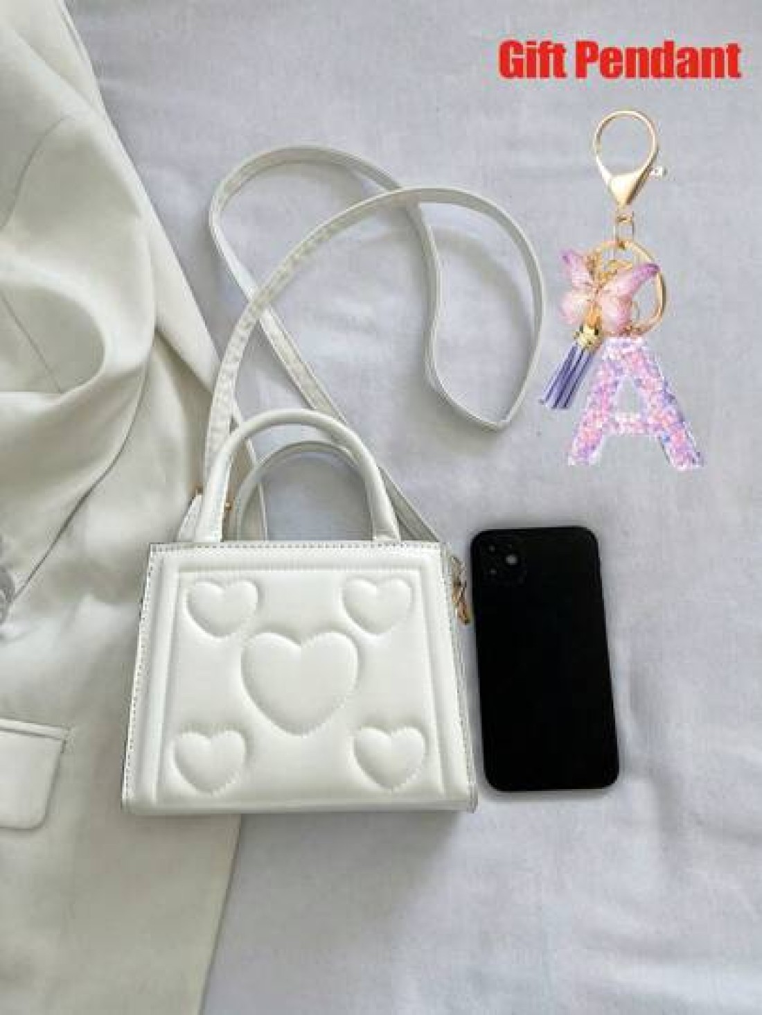 1pc Vintage Heart Quilted Handbag Casual Shoulder Crossbody Bag For Daily Use 1pc Purple Gift Pendant