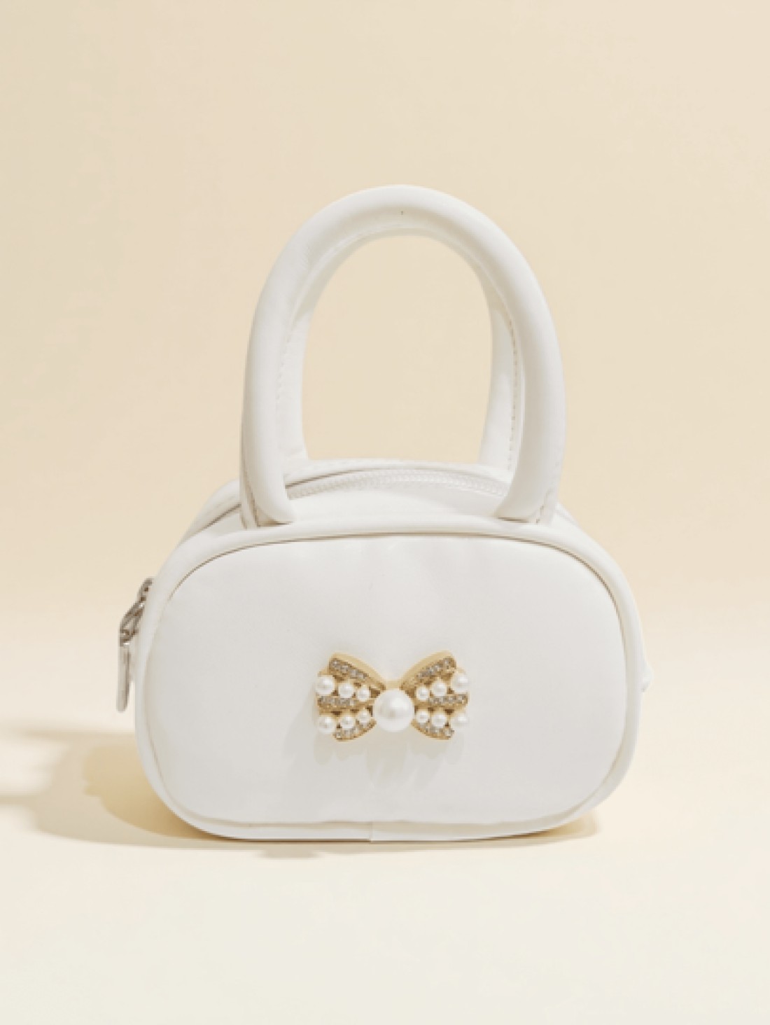 Children s Bag With Pearl Rhinestone Bow Decor Fashion New Style Girls Handbag Holiday Gift Princess Mini Bag Coin Purse Simple Small Round Bag