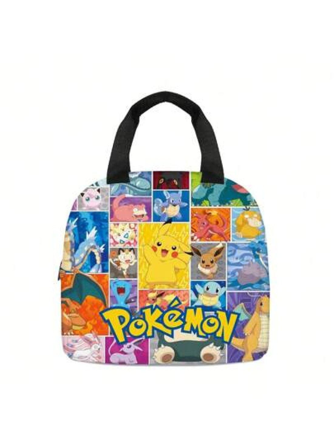 pokemon 3D Printed Pet Cartoon Large Capacity Portable Lunch Bag With Work Insulation Belt And Children s Meal Bag