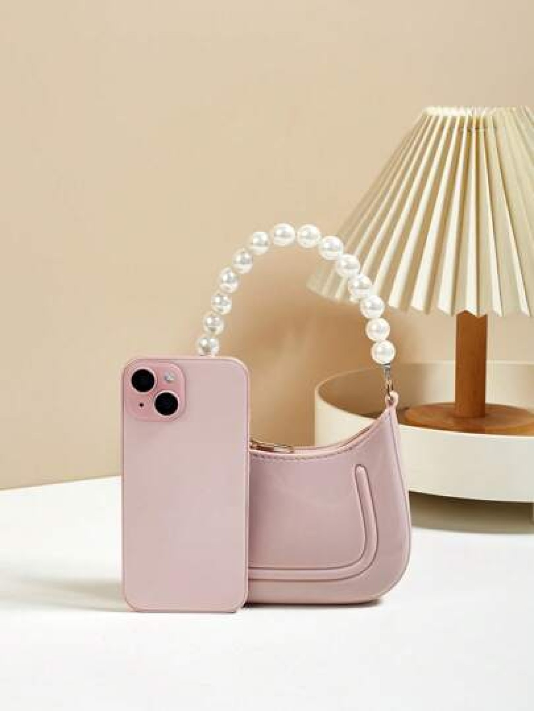 Mini Underarm Bag For Toddler Girls Pearl Decor Zipper Closure Handbag Lovely Gift Bag For Girls