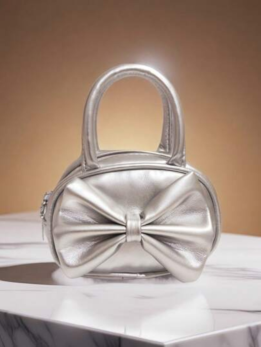Kids Bowknot Handbag Fashion New Girls Shoulder Bag Holiday Gift Princess Mini Purse Coin Pouch Minimalist Small Round Bag